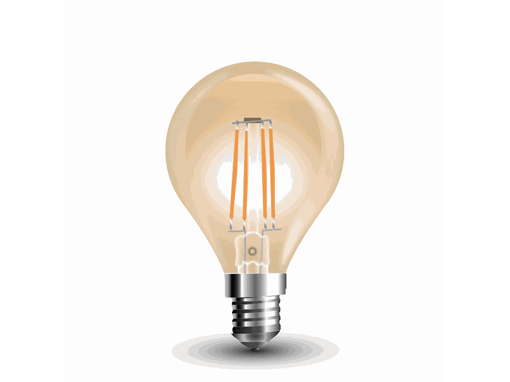 LED Bulb - 4W Filament E14 P45 Amber Cover 2200K LUMEN: 350