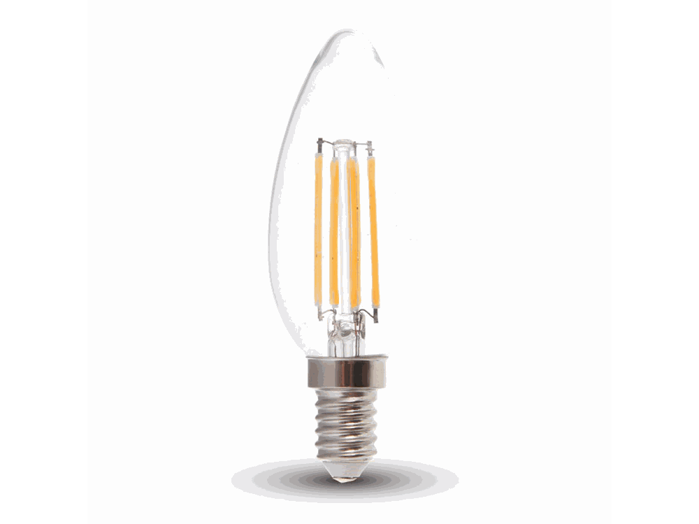 Lampadina LED E14 6W Candela Filamento 3000K - 550 LUMEN