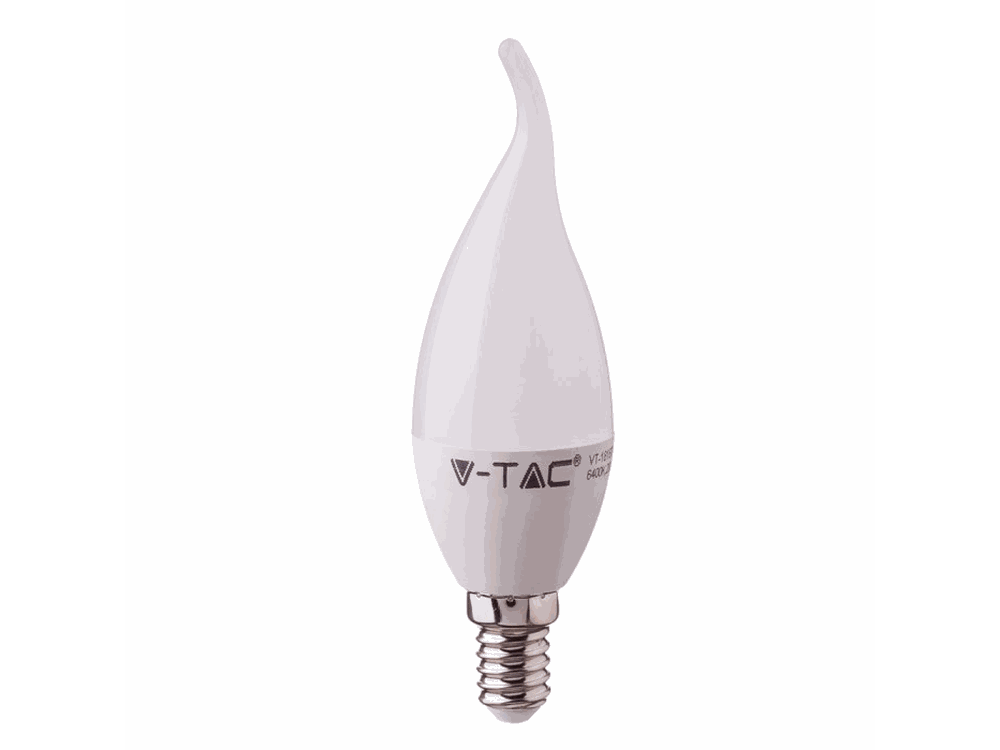 LED Bulb - Samsung Chip 5.5W E14 Plastic Candle Flame 4000K LUMEN: 470