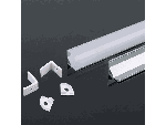Profilo in Alluminio Angolare per Strip LED (Max l: 10,5mm) Colore Bianco 2000 x 15,8mm