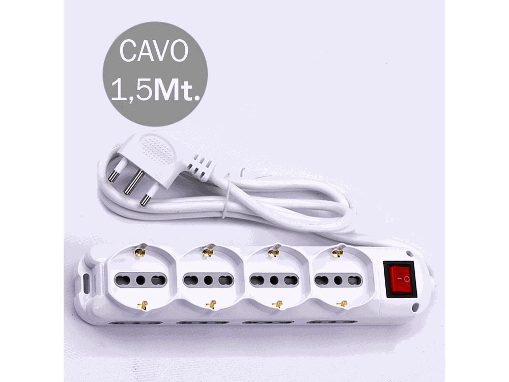 1.5M MULTIPLE SOCKET WITH SWITCH (POLYBAG+CARD) 4X2 PIN
