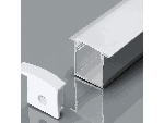 Profilo in Alluminio per Strip LED (Max l: 12,5mm) Copertura Opaca 2000 x 30 x 20mm