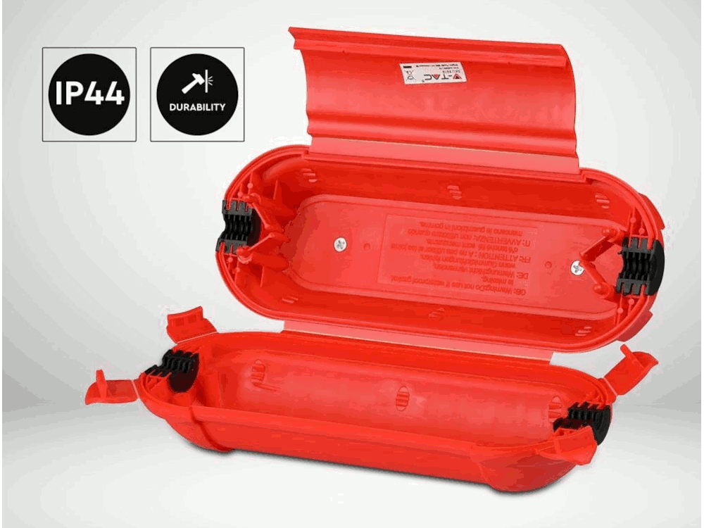 Waterproof Safe Box For Extension Sockets IP44 Black+Red LUMEN: -