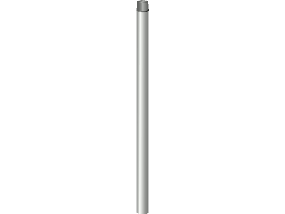 Palo singolo 2 mt. 25x1,4 mm con tappo rosso