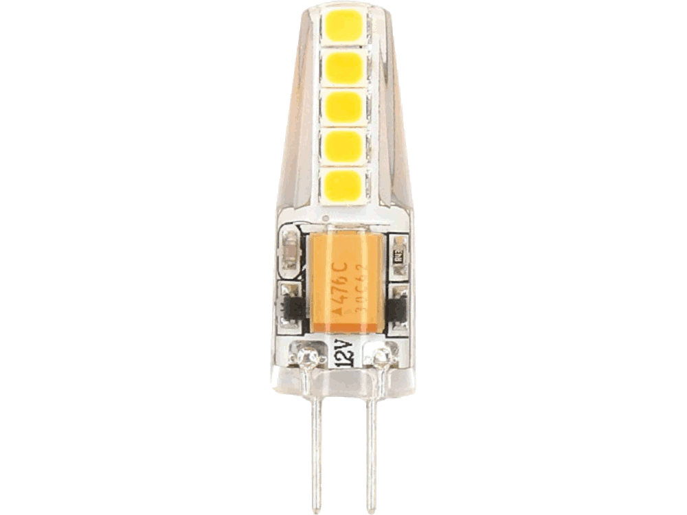 Lampadina LED G4 2,5W 12V luce calda 4000K A+ 220 lumen