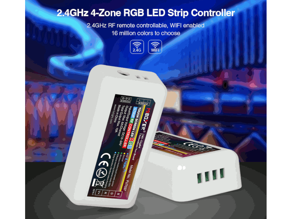 Controller per strisce LED RGB 12/24V MAX 10A - 4 Zone