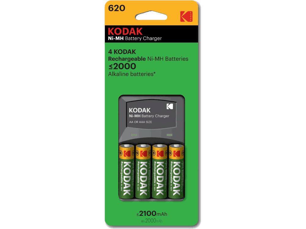 Kodak K620E 4 slot charger for AA or AAA Ni-MH battery + 4 AA battery