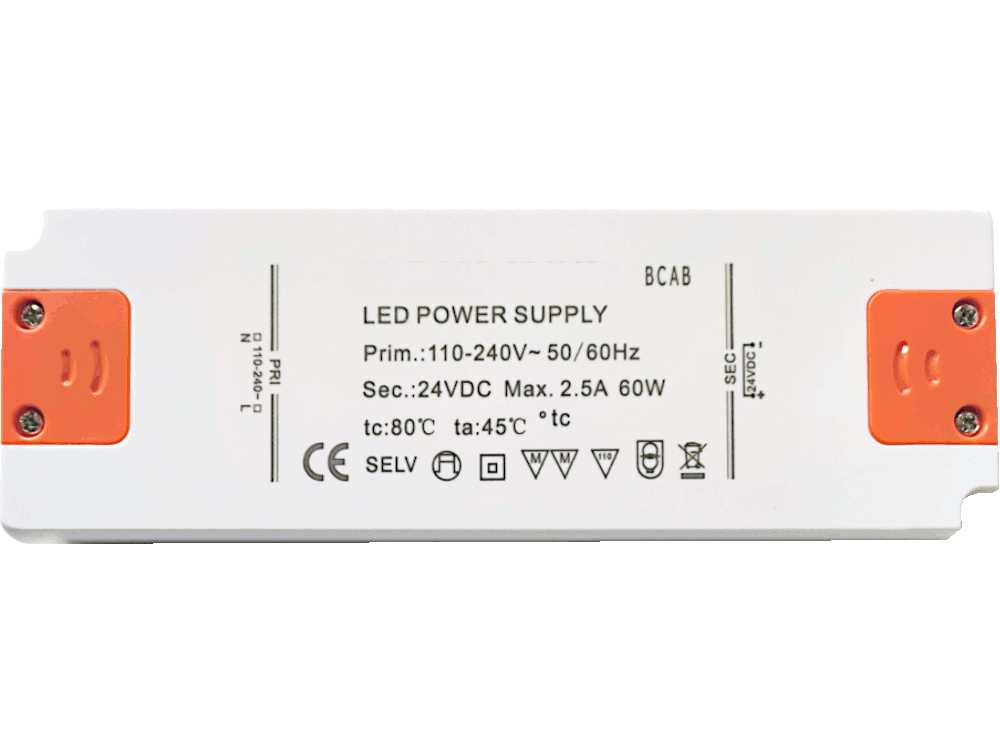 Alimentatore LED super piatto 24V 60W IP20