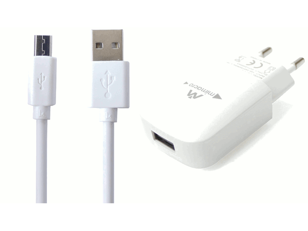 Alimentatore 5V 2.1A switching USB + cavo USB - micro USB