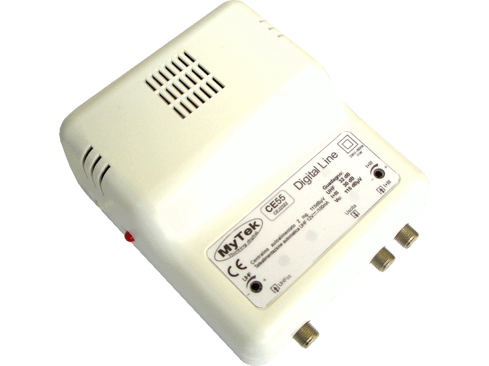 Centralino 2 ing VHF  -  UHF 32dB 2R 112/115dBuV - Telealim. auto. UHF - Con filtro LTE