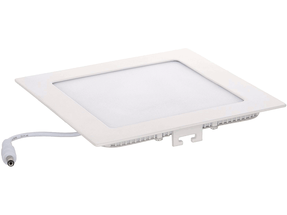 Pannello LED piatto bianco quadrato ad incasso 12W 960LM 3000K