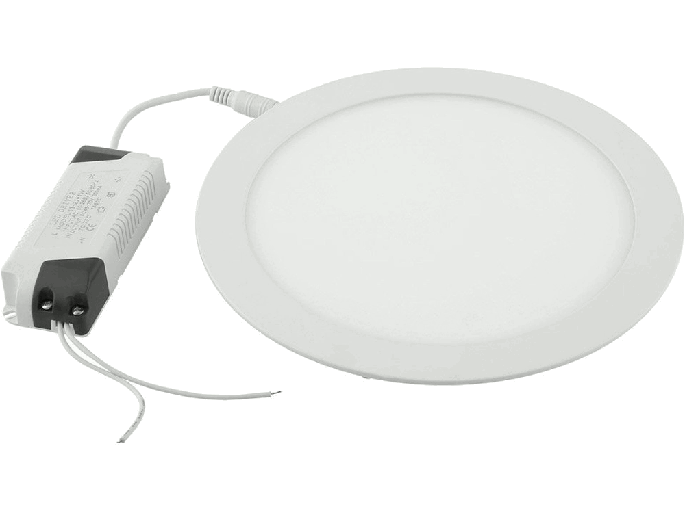 Pannello LED piatto bianco tondo ad incasso 24W 1920 lumen (Eq. 240W) 3000K