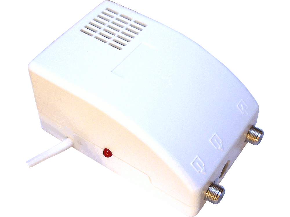 Amplificatore di linea autoalimentato 1 ing VHF+UHF 20/24dB 2R 105/110dBuV
