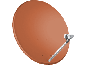 Parabola offset 80cm in acciaio color Mattone RAL8012 - Staffa in acciaio robusta