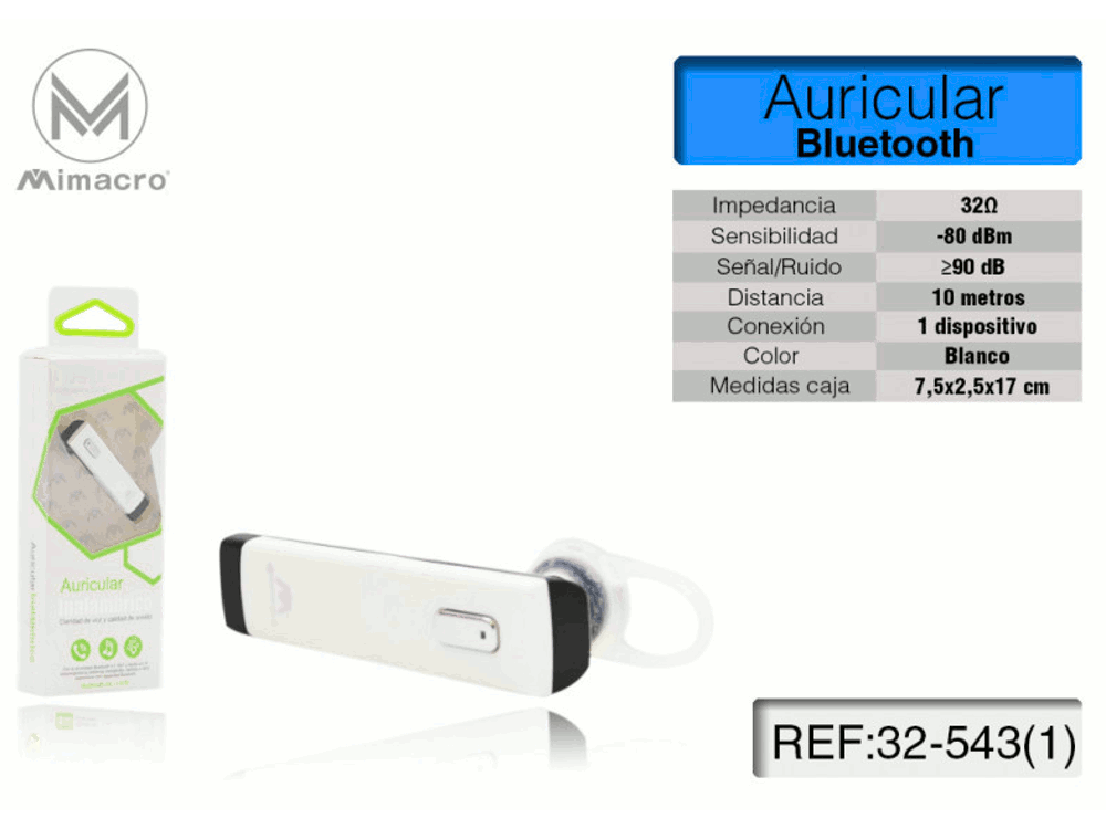 Auricolare Bluetooth Bianco