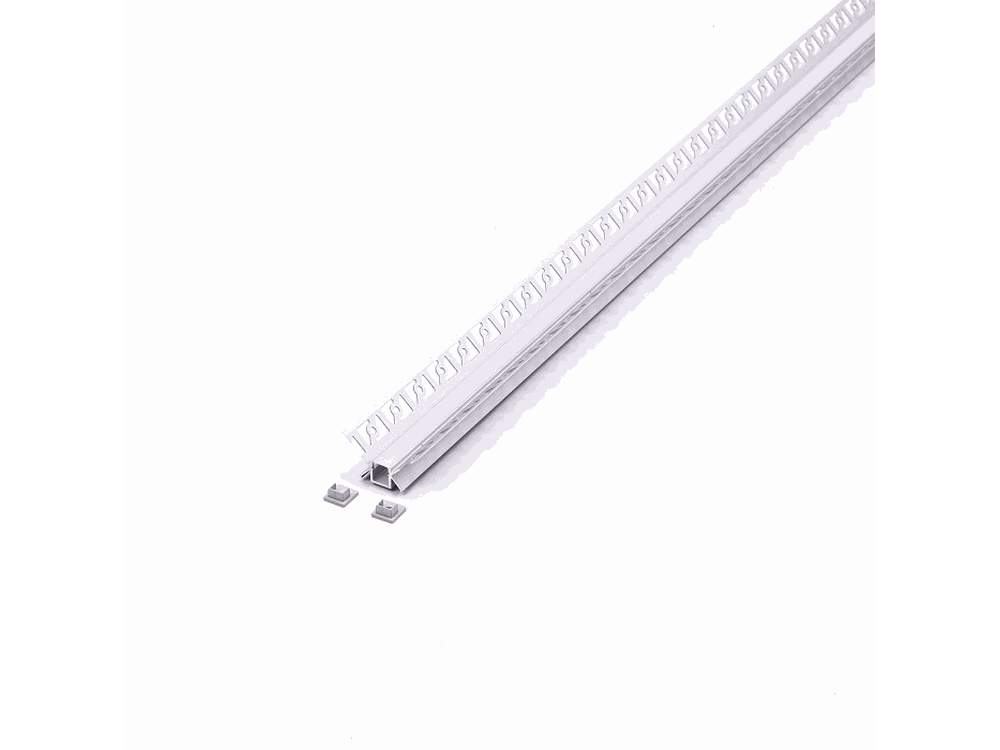 Profilo in Alluminio ad Incasso in Cartongesso Angolare Interno per Strip LED (Max l: 9,5mm) Copertura Satinata 2000 x 45,4mm