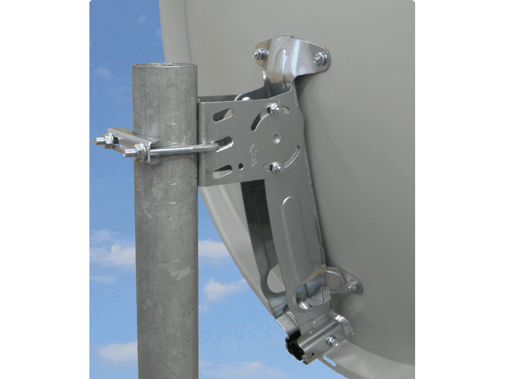 Parabola offset 80cm acciaio bianca - Parabola in alluminio 80cm a montaggio rapido Bianca - Staffa in metallo robusta